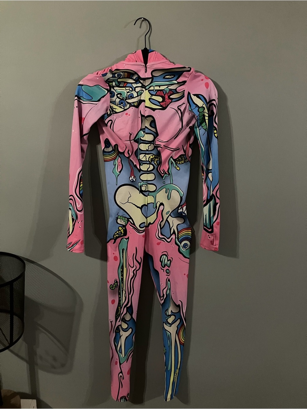 BADINKA Pink/multicolor Skeleton Bodysuit Costume